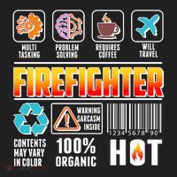 Funny Firefighter Warning Label Golf Towel thumb 3