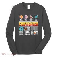 Funny Firefighter Warning Label Long Sleeve Shirt thumb 0