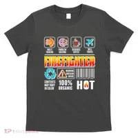 Funny Firefighter Warning Label T-Shirt thumb 0