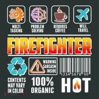 Funny Firefighter Warning Label T-Shirt thumb 7