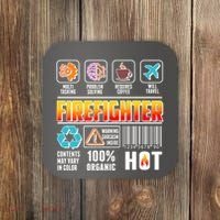 Funny Firefighter Warning Label Coaster thumb 0