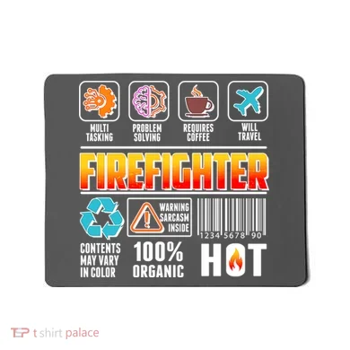 Funny Firefighter Warning Label Mousepad
