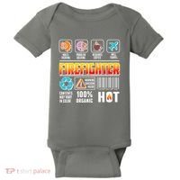 Funny Firefighter Warning Label Baby Bodysuit thumb 0