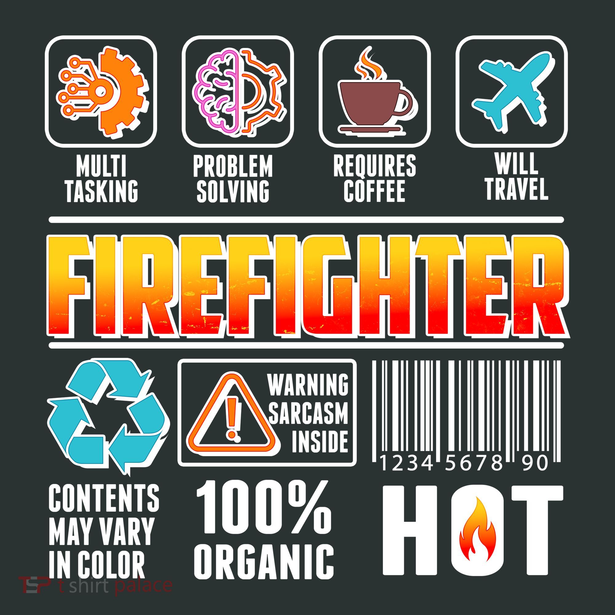 Funny Firefighter Warning Label Baby Bodysuit