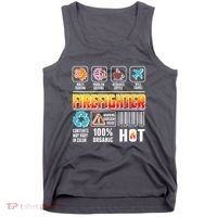 Funny Firefighter Warning Label Tank Top thumb 0