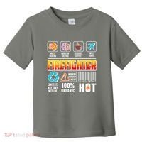 Funny Firefighter Warning Label Toddler T-Shirt thumb 0