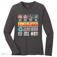 Funny Firefighter Warning Label Women's Long Sleeve Shirt thumb 0