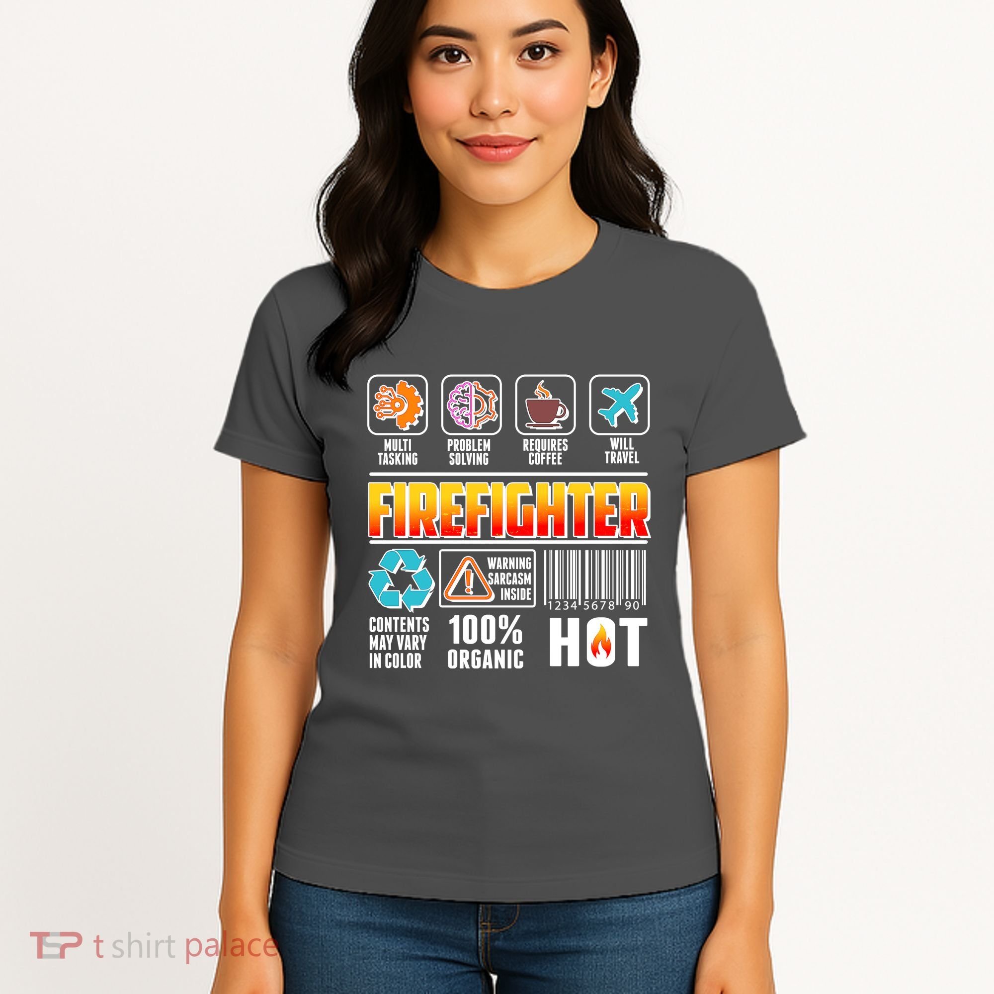 Funny Firefighter Warning Label Women's T-Shirt