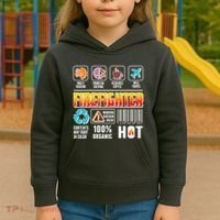 Funny Firefighter Warning Label Kids Hoodie thumb 3