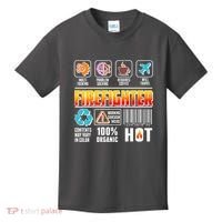 Funny Firefighter Warning Label Kids T-Shirt thumb 0