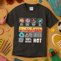 Funny Firefighter Warning Label Kids T-Shirt thumb 3