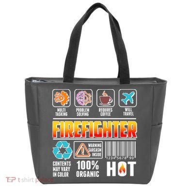 Funny Firefighter Warning Label Tote Bag