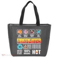 Funny Firefighter Warning Label Tote Bag thumb 0