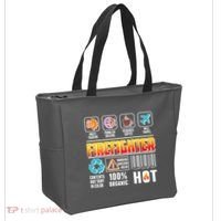 Funny Firefighter Warning Label Tote Bag thumb 2