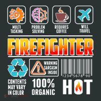 Funny Firefighter Warning Label Tote Bag thumb 4