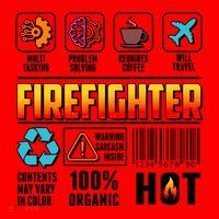 Funny Firefighter Warning Label Santa Hat thumb 1