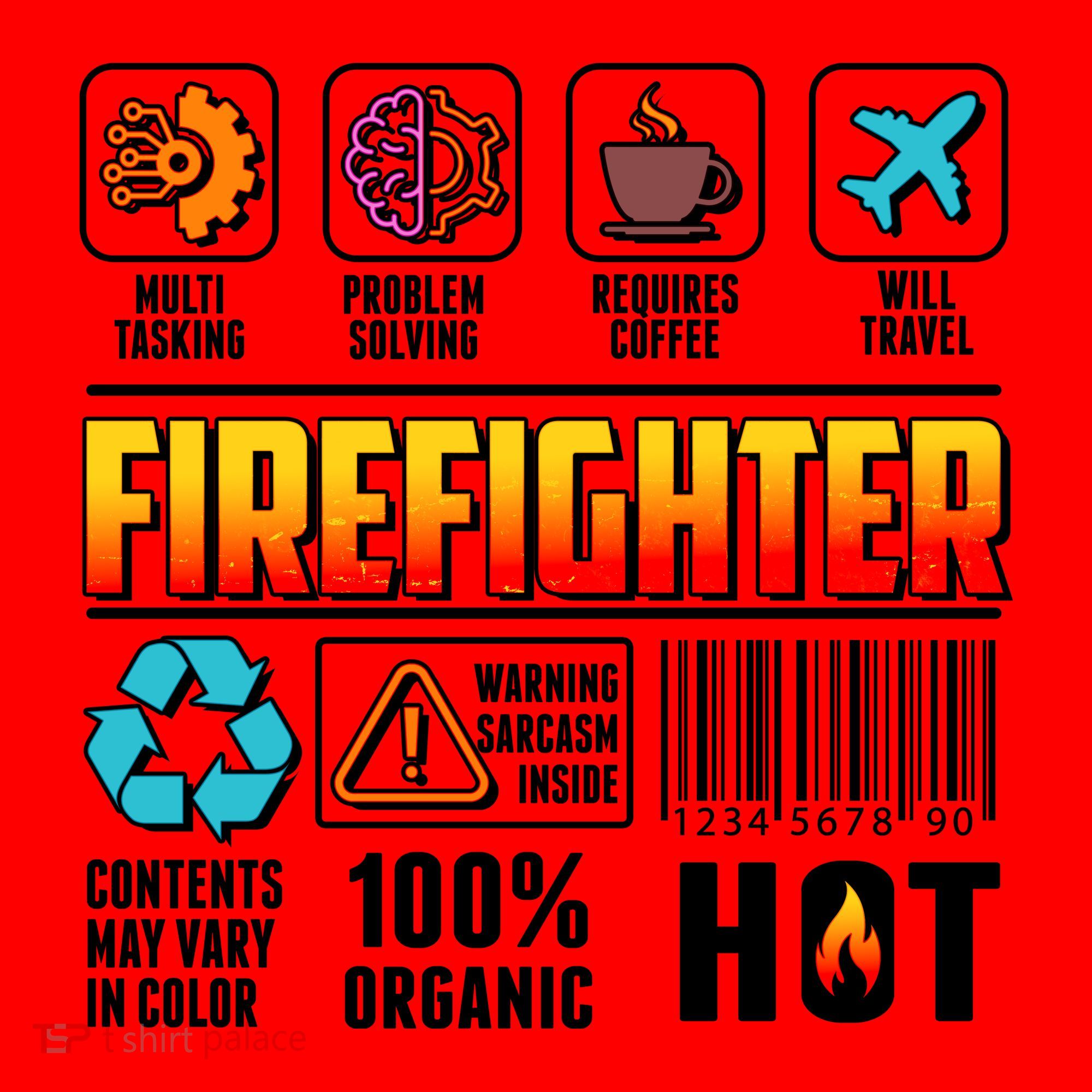 Funny Firefighter Warning Label Santa Hat
