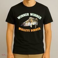Funny Fishing WINNER WINNER WALLEYE DINNER Fish Fry T-Shirt thumb 3