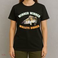 Funny Fishing WINNER WINNER WALLEYE DINNER Fish Fry T-Shirt thumb 4