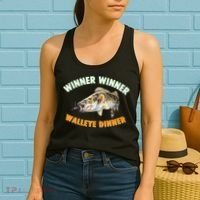 Funny Fishing WINNER WINNER WALLEYE DINNER Fish Fry Women's Tank Top thumb 2