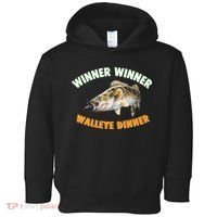 Funny Fishing WINNER WINNER WALLEYE DINNER Fish Fry Toddler Hoodie thumb 0