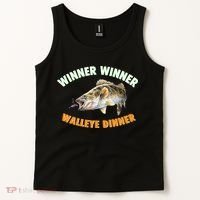 Funny Fishing WINNER WINNER WALLEYE DINNER Fish Fry Tank Top thumb 2