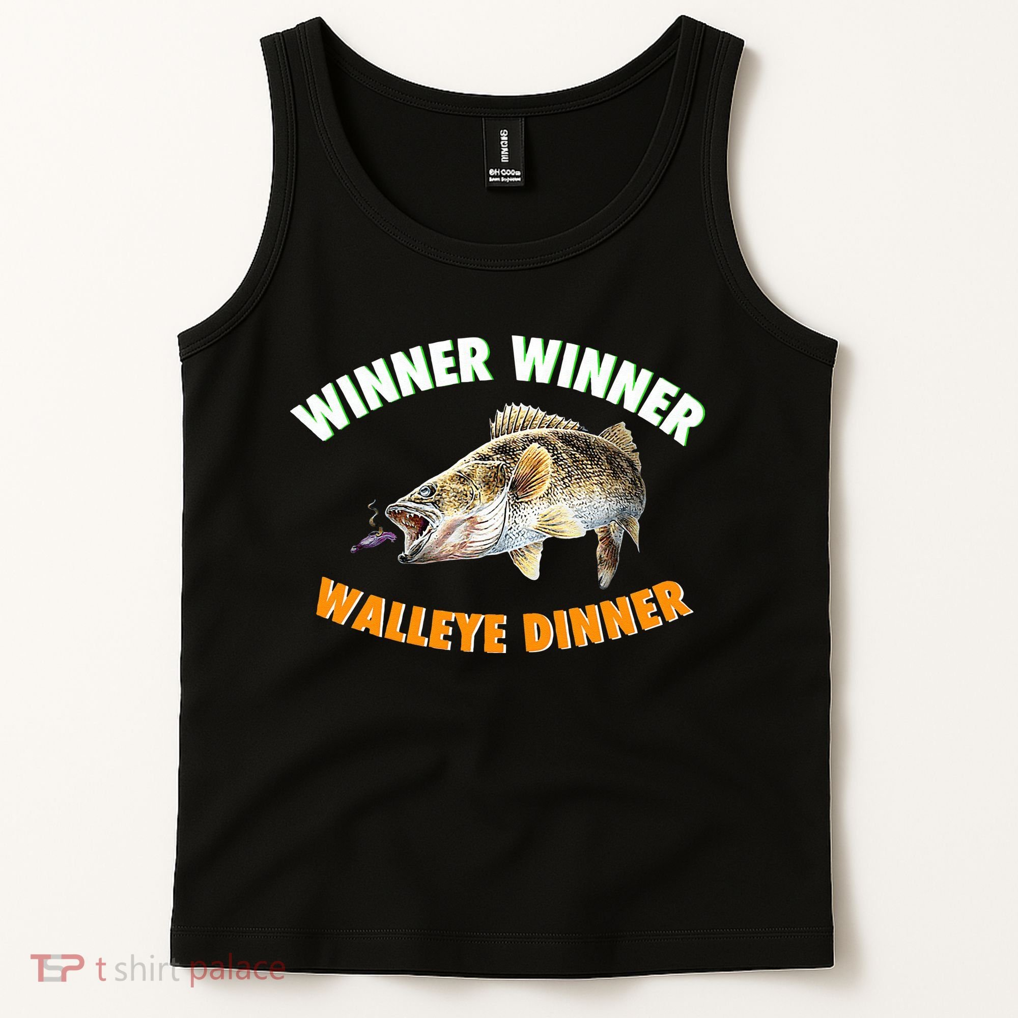 Funny Fishing WINNER WINNER WALLEYE DINNER Fish Fry Tank Top