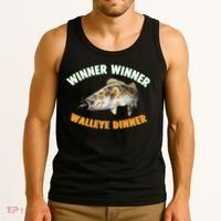 Funny Fishing WINNER WINNER WALLEYE DINNER Fish Fry Tank Top thumb 3