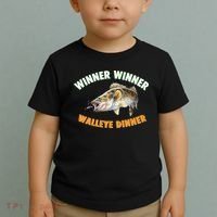 Funny Fishing WINNER WINNER WALLEYE DINNER Fish Fry Toddler T-Shirt thumb 2