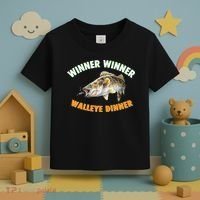 Funny Fishing WINNER WINNER WALLEYE DINNER Fish Fry Toddler T-Shirt thumb 3