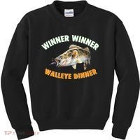 Funny Fishing WINNER WINNER WALLEYE DINNER Fish Fry Kids Sweatshirt thumb 0