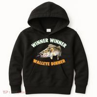 Funny Fishing WINNER WINNER WALLEYE DINNER Fish Fry Kids Hoodie thumb 0
