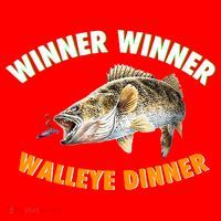 Funny Fishing WINNER WINNER WALLEYE DINNER Fish Fry Santa Hat thumb 1