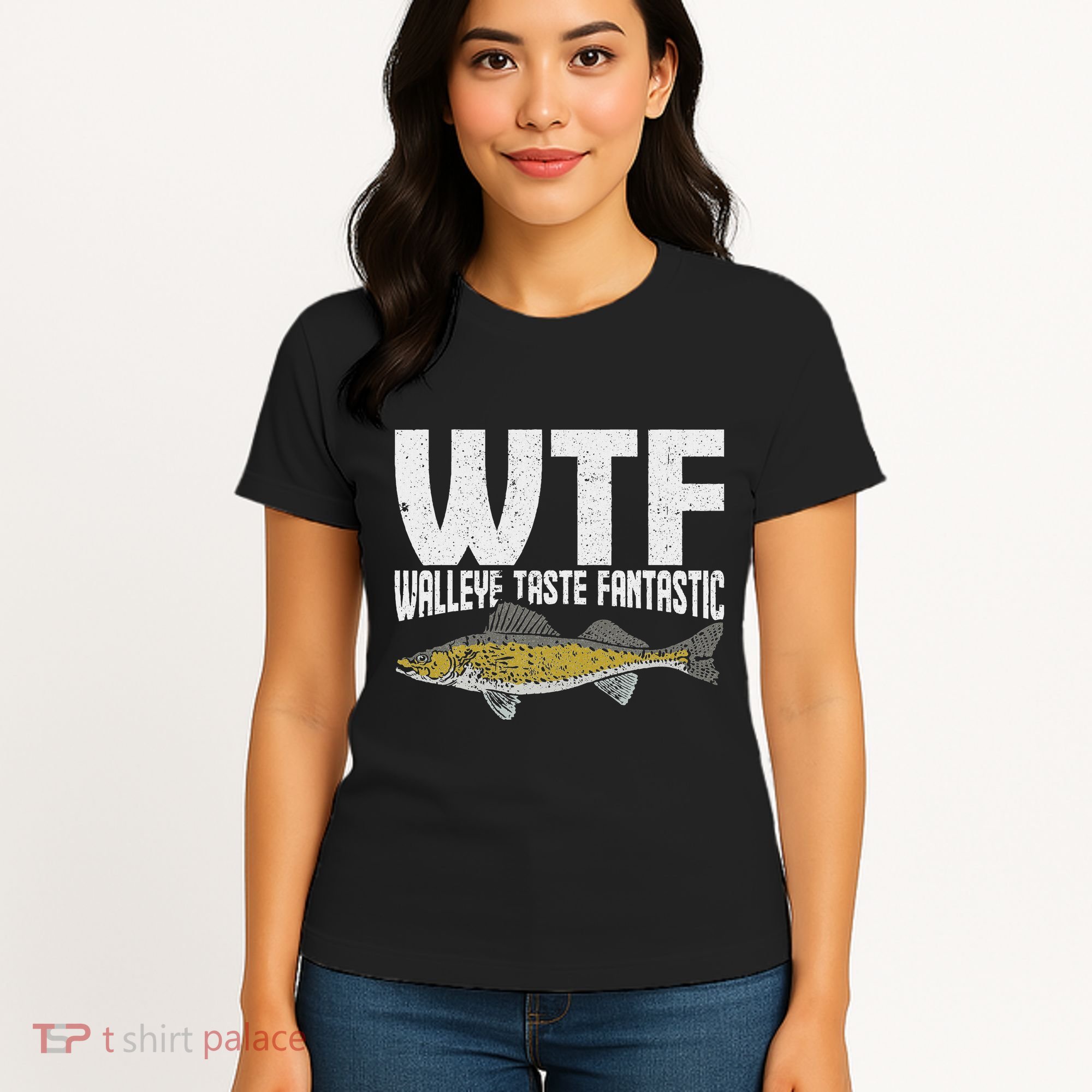 Funny Fisherman Wtf Walleye Taste Fantastic Walleye Fishing Women's T-Shirt