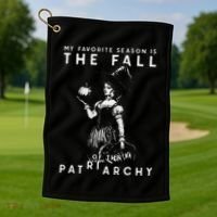 Funny Feminist Witch My Favorite Season Golf Towel thumb 1