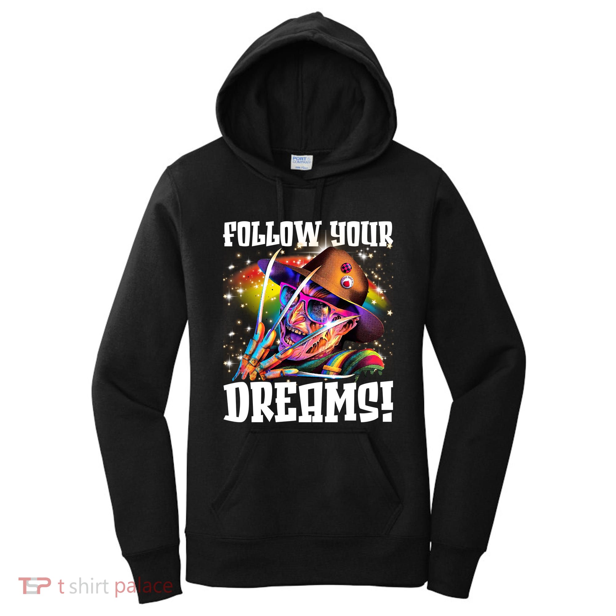 Freddy Follow Your Dream Rainbow Freddy Nightmare Horror Halloween Women's Hoodie