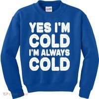 Figuratively Freezing Yes Im Cold Always Cold Funny Snow Meaningful Gift Kids Sweatshirt thumb 0