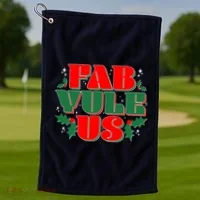 Funny Fab Yule Us Christmas Golf Towel thumb 1
