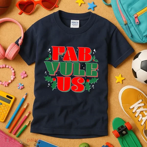 Funny Fab Yule Us Christmas Kids T-Shirt