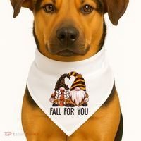 Fall For You Gnome Cute USA-Made Doggie Bandana thumb 1