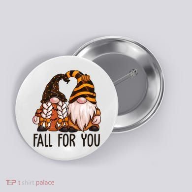 Fall For You Gnome Cute Button