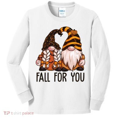 Fall For You Gnome Cute Kids Long Sleeve Shirt