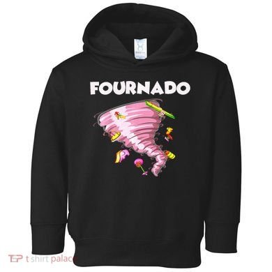 Fournado Four Year Old 4th Birthday Tornado Toddler Hoodie