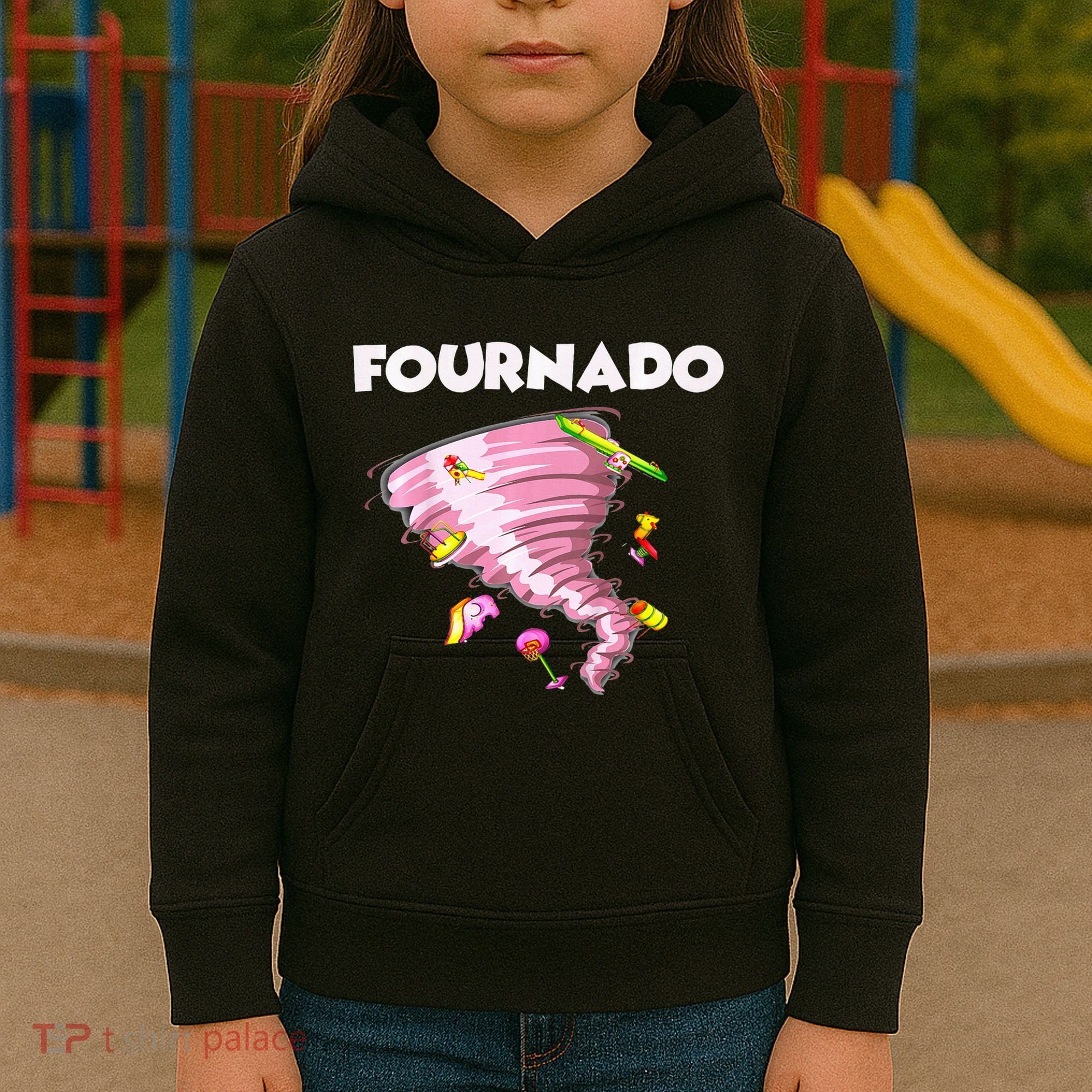 Fournado Four Year Old 4th Birthday Tornado Kids Hoodie