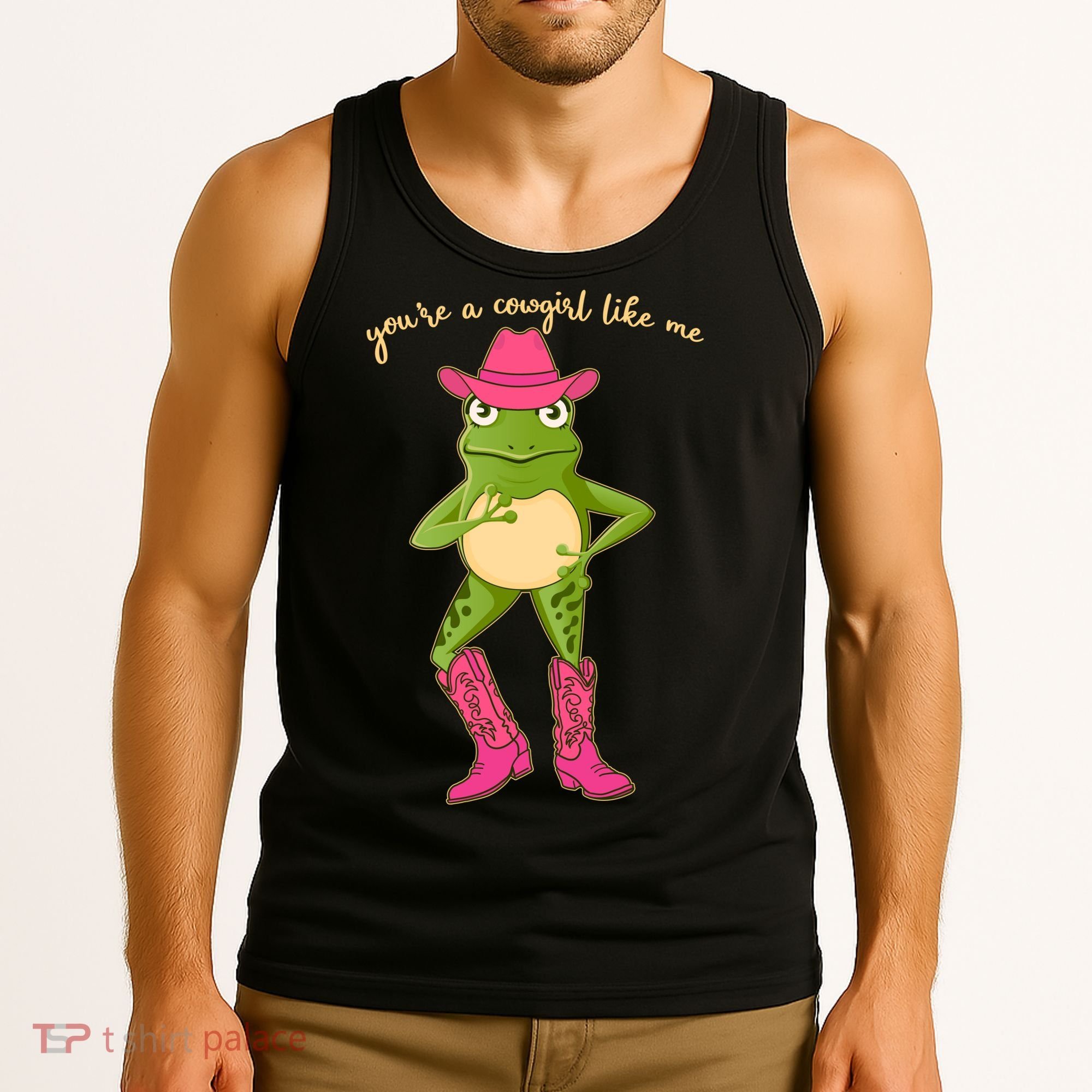 Funny Frog You're A Cowgirl Like Me Tank Top