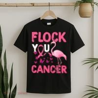 Funny Flock You Flamingo Cancer Breast Cancer T-Shirt thumb 2