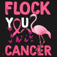 Funny Flock You Flamingo Cancer Breast Cancer T-Shirt thumb 7