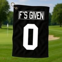 F'S GIVEN 0, Funny Sarcastic Humor White STYLE #2 Golf Towel thumb 1