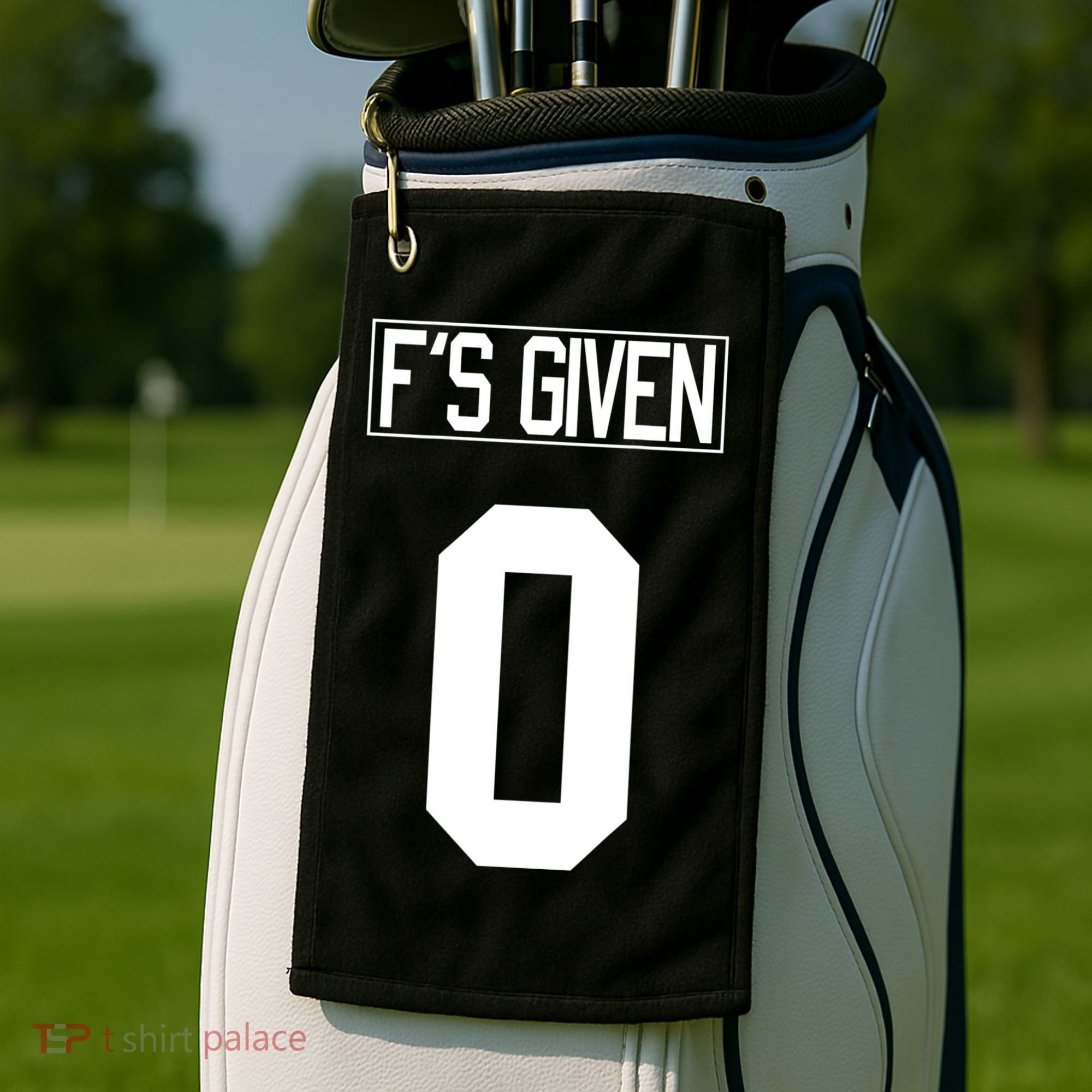 F'S GIVEN 0, Funny Sarcastic Humor White STYLE #2 Golf Towel