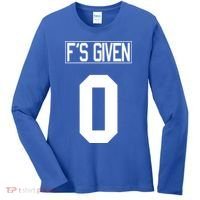 F'S GIVEN 0, Funny Sarcastic Humor White STYLE #2 Women's Long Sleeve Shirt thumb 0